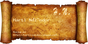 Hartl Nándor névjegykártya