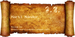 Hartl Nándor névjegykártya
